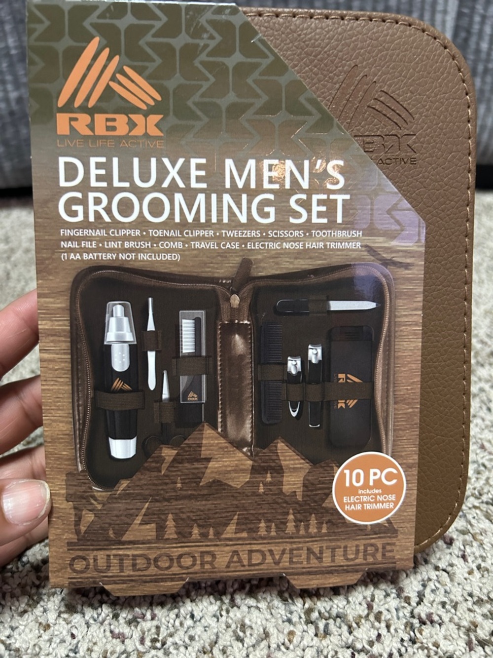 RBX Deluxe Men's Grooming Set - Brown